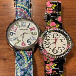 Betsey Johnson & Betseyville Watch Lot (2) Floral + Multicolor